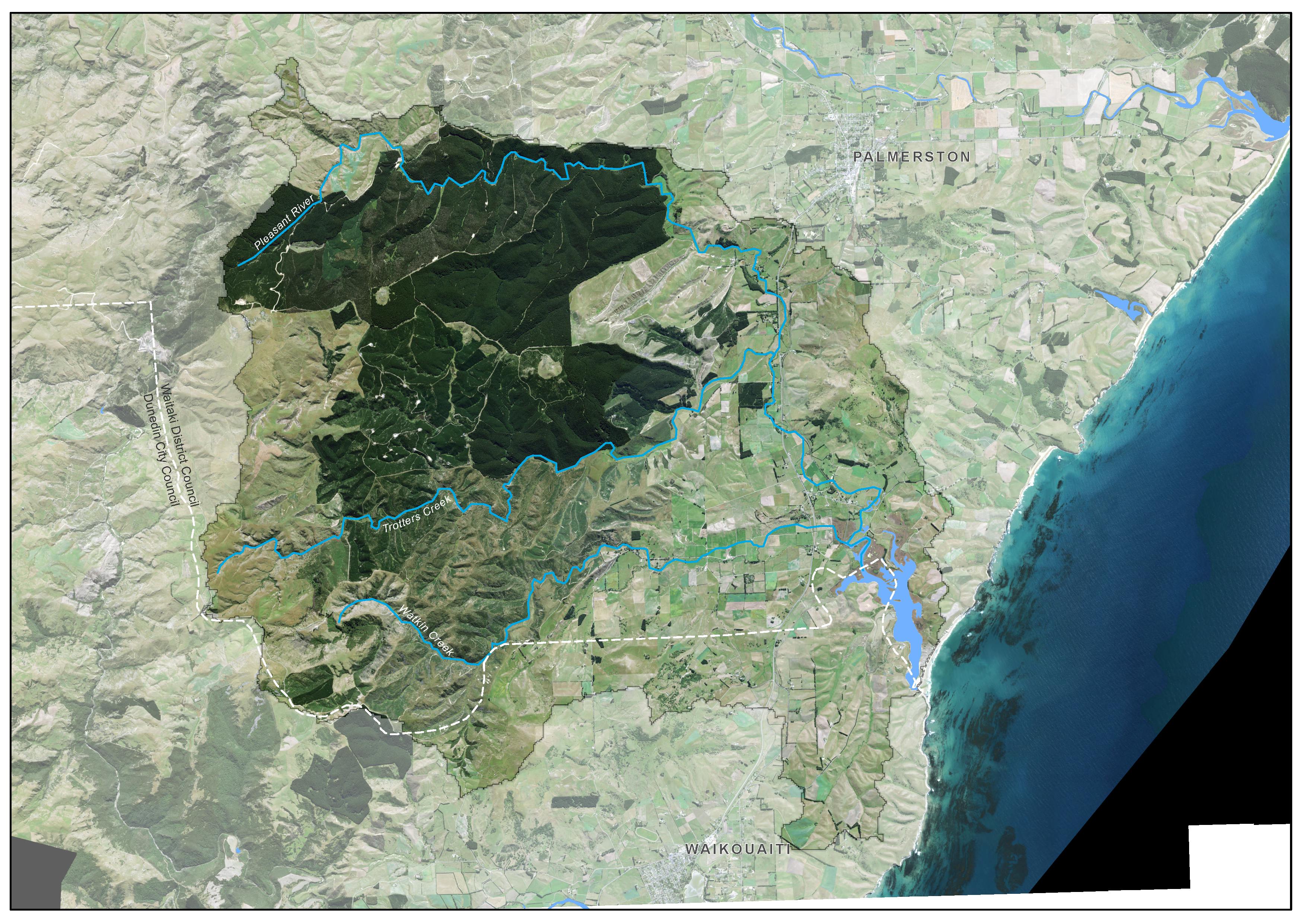 Te Hakapupu (Pleasant River catchment) project area