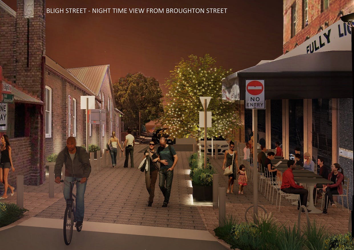 Bligh Street Shared Zone (Night time view from Broughton Street).jpg