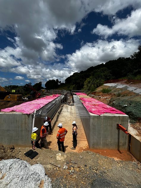 Black Mountain Road - capping beams - December 2024