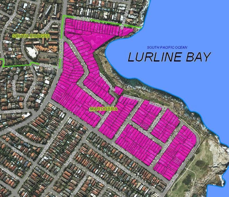 Proposed suburb boundaries for Lurline Bay