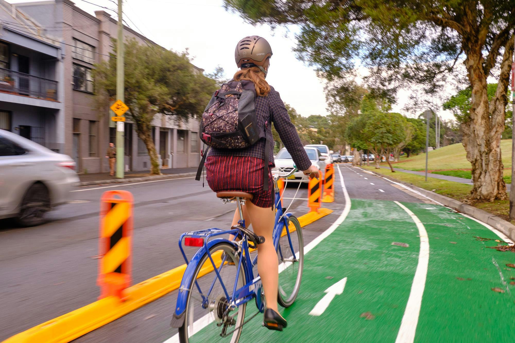 Pop-up bike lane example in Sydney
