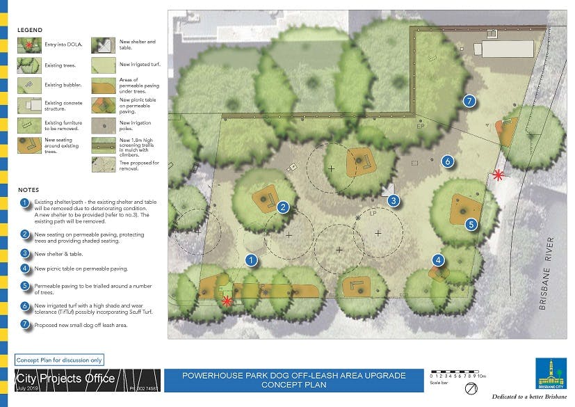 Powerhouse Park dog off-leash area proposed concept plan