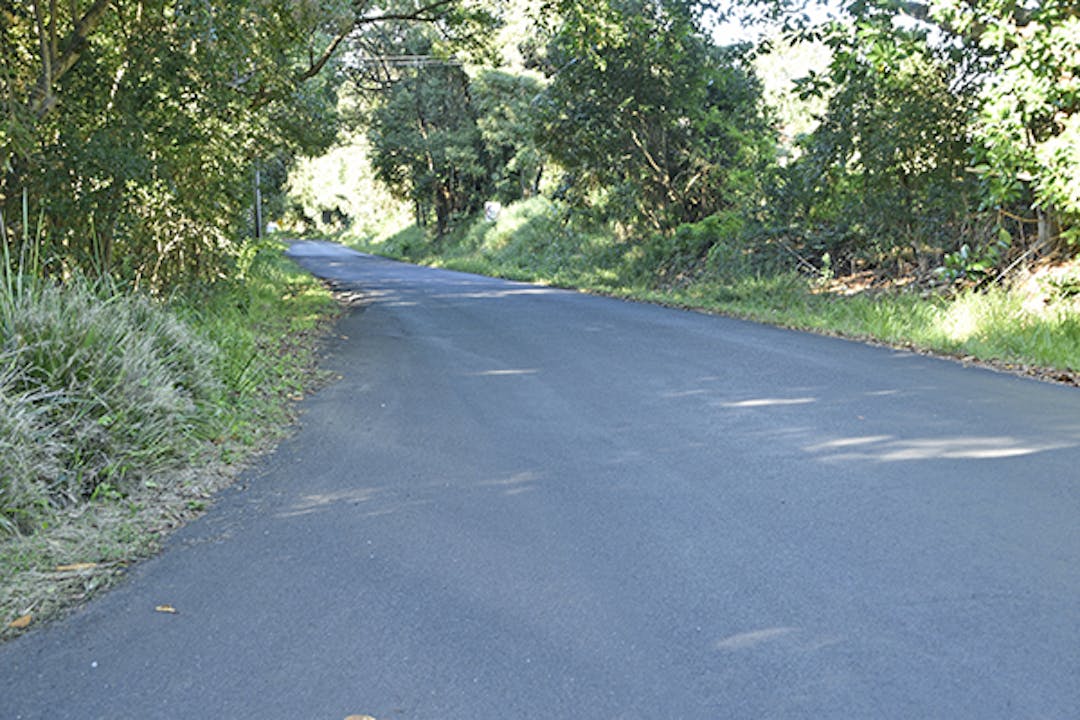 Photo of Johnston Road, Eltham showing road and vegetation and trees at roadsides