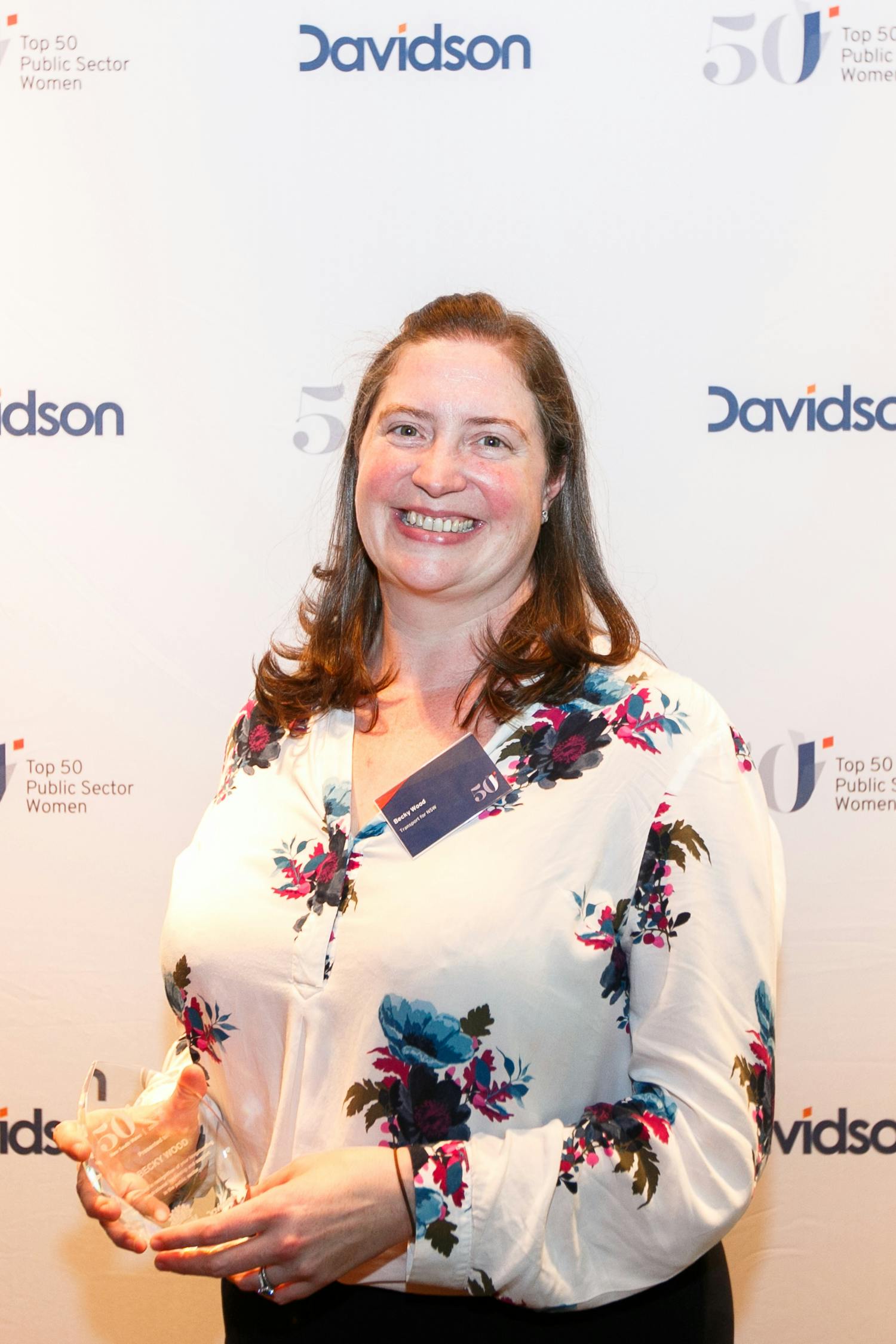 Becky with her NSW Top 50 Public Sector Women award