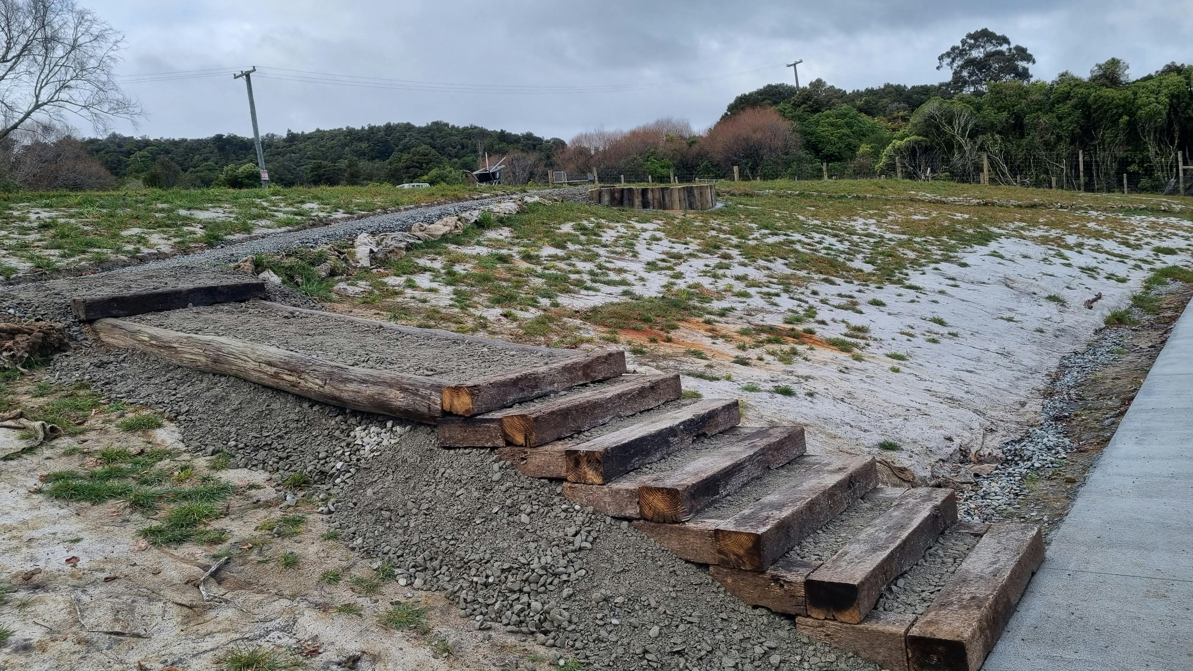 New steps to access top of terrace