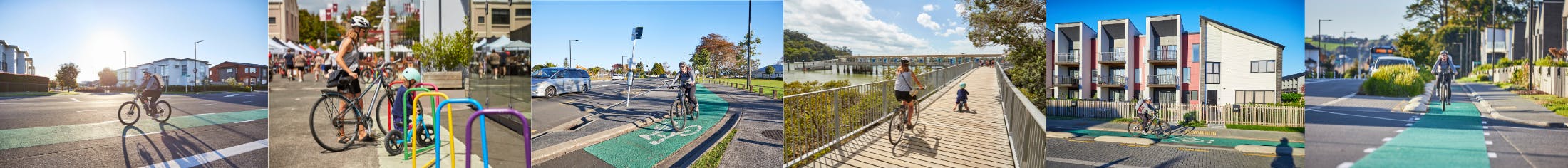 Hobsonville Road Cycleway - Images of people cycling in the wider area.