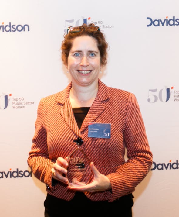 Jane with her NSW Top 50 Public Sector Women award