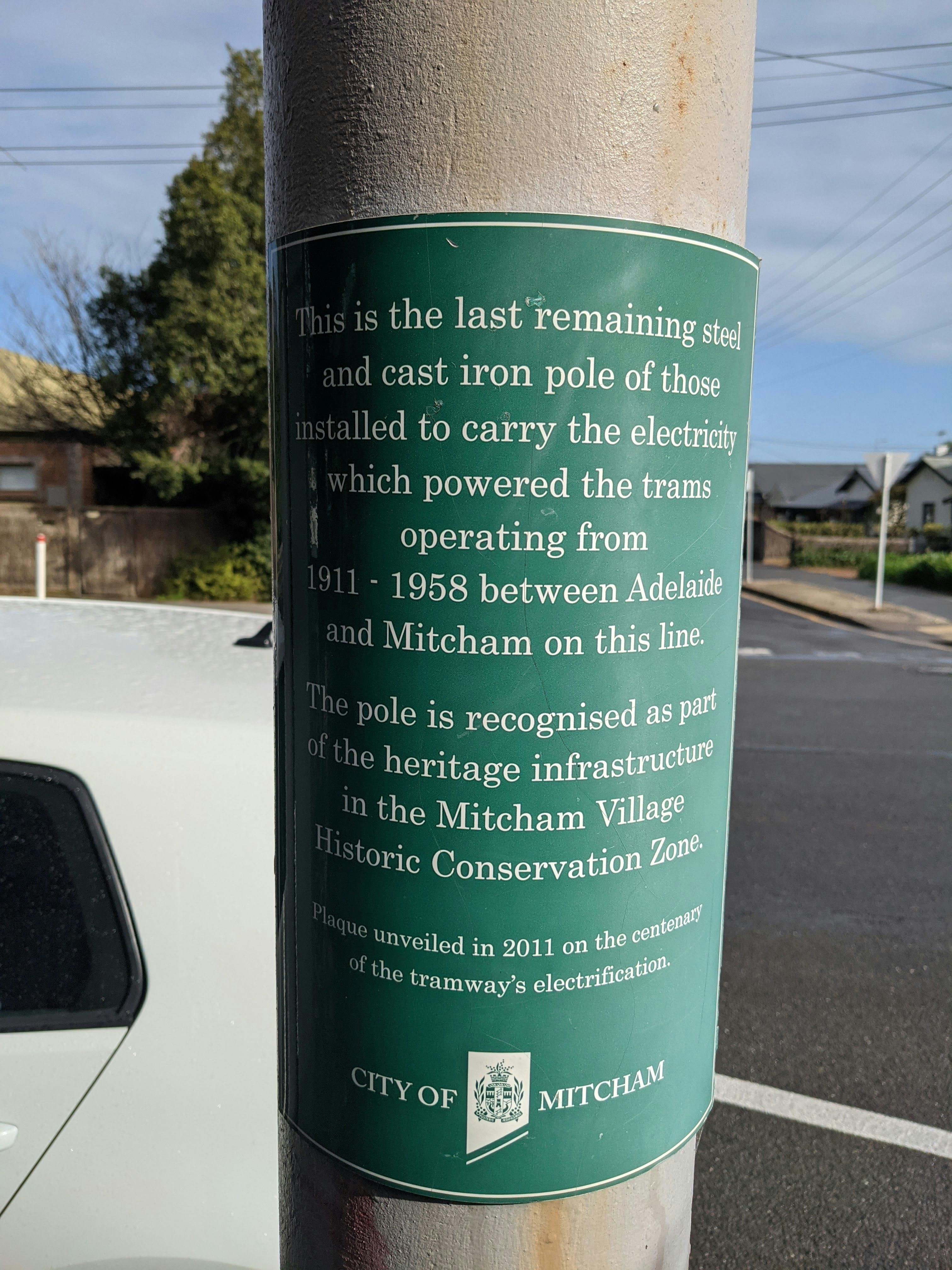 Tram Pole Information Placard