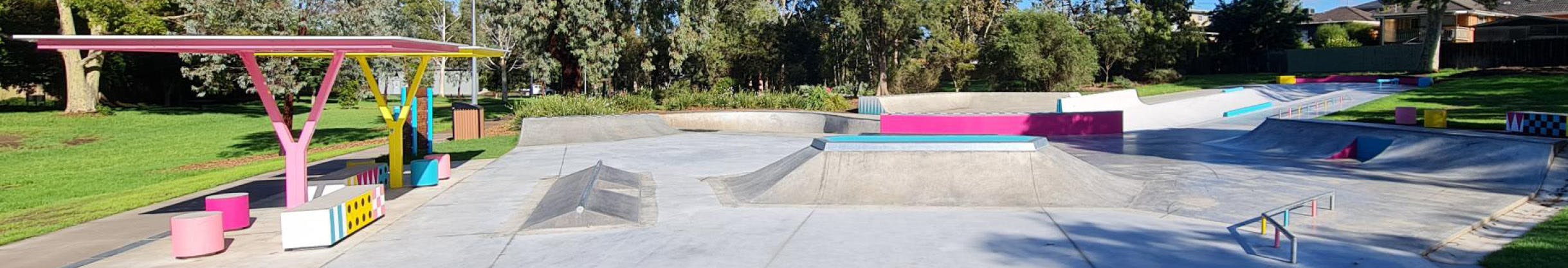 Banner image with skate bowl at Swanston Reserve