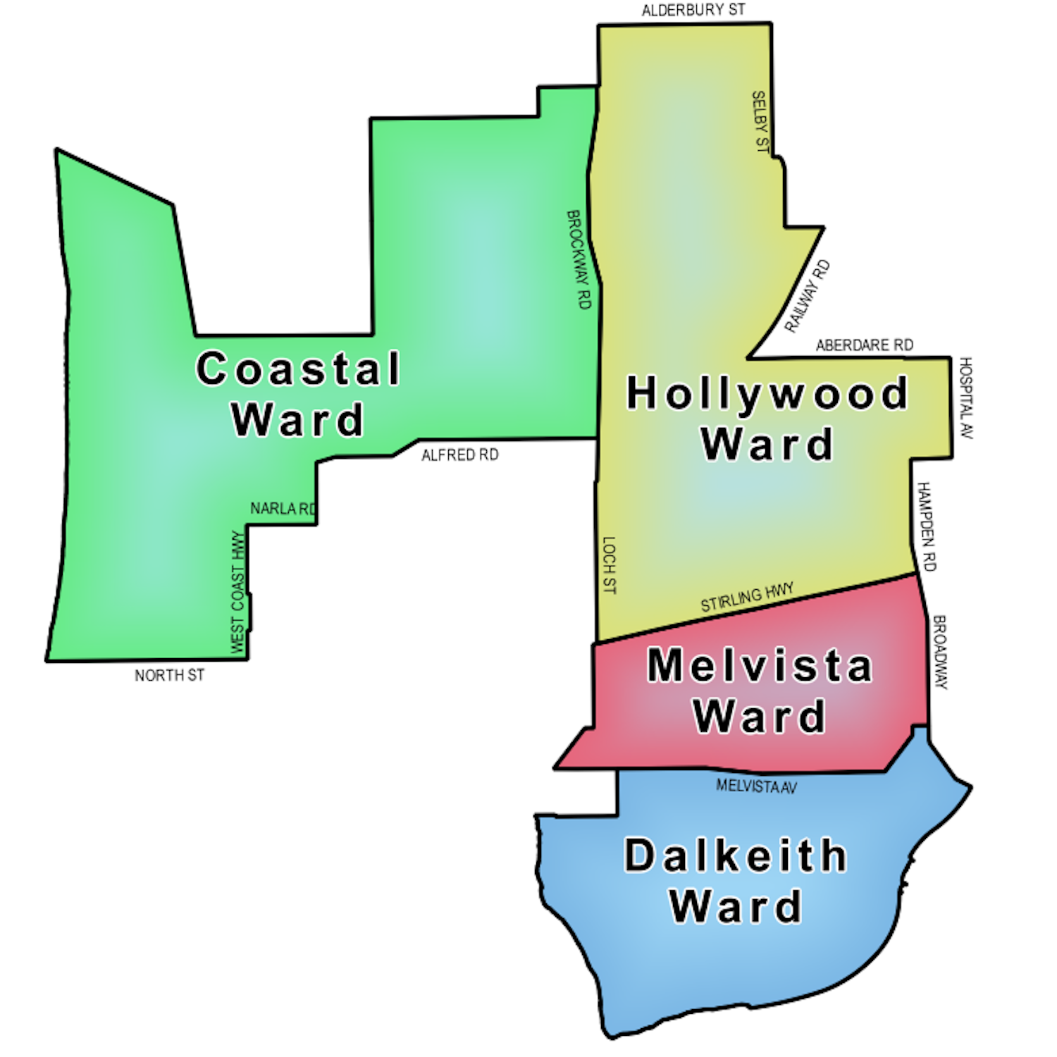 City of Nedlands - Map of Council Wards