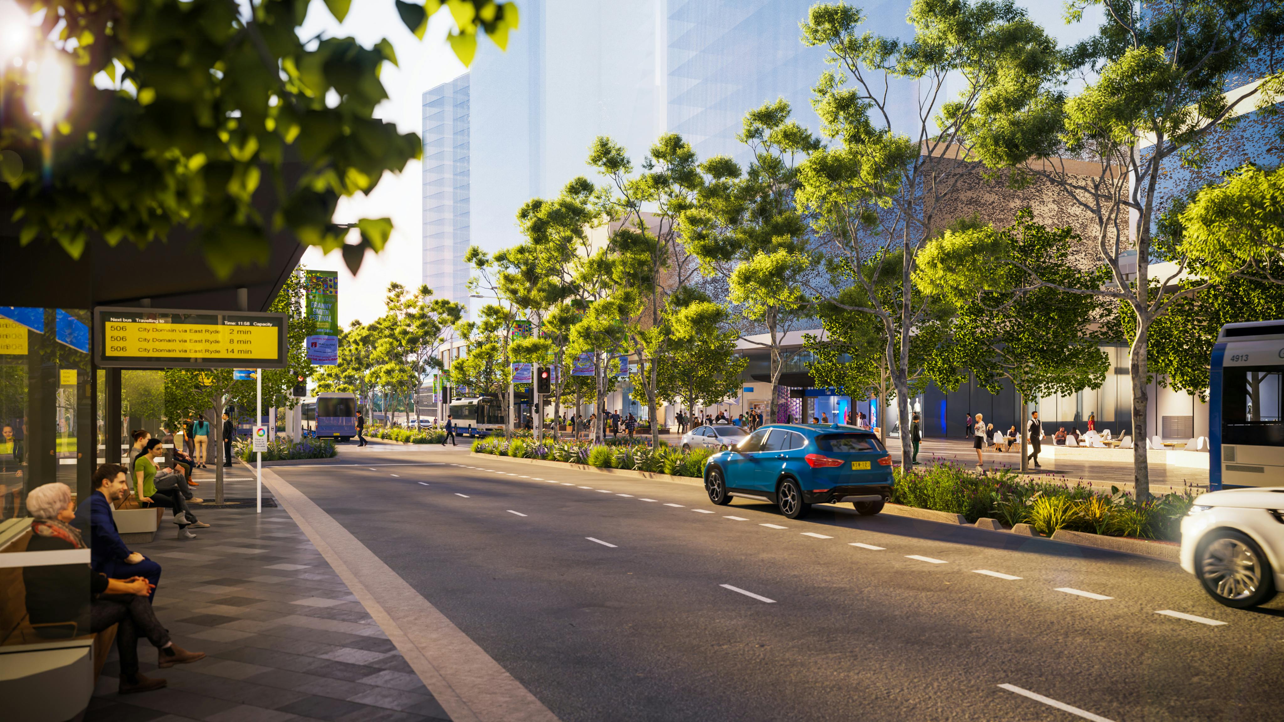 Proposed bus interchange upgrade, Herring Road looking north