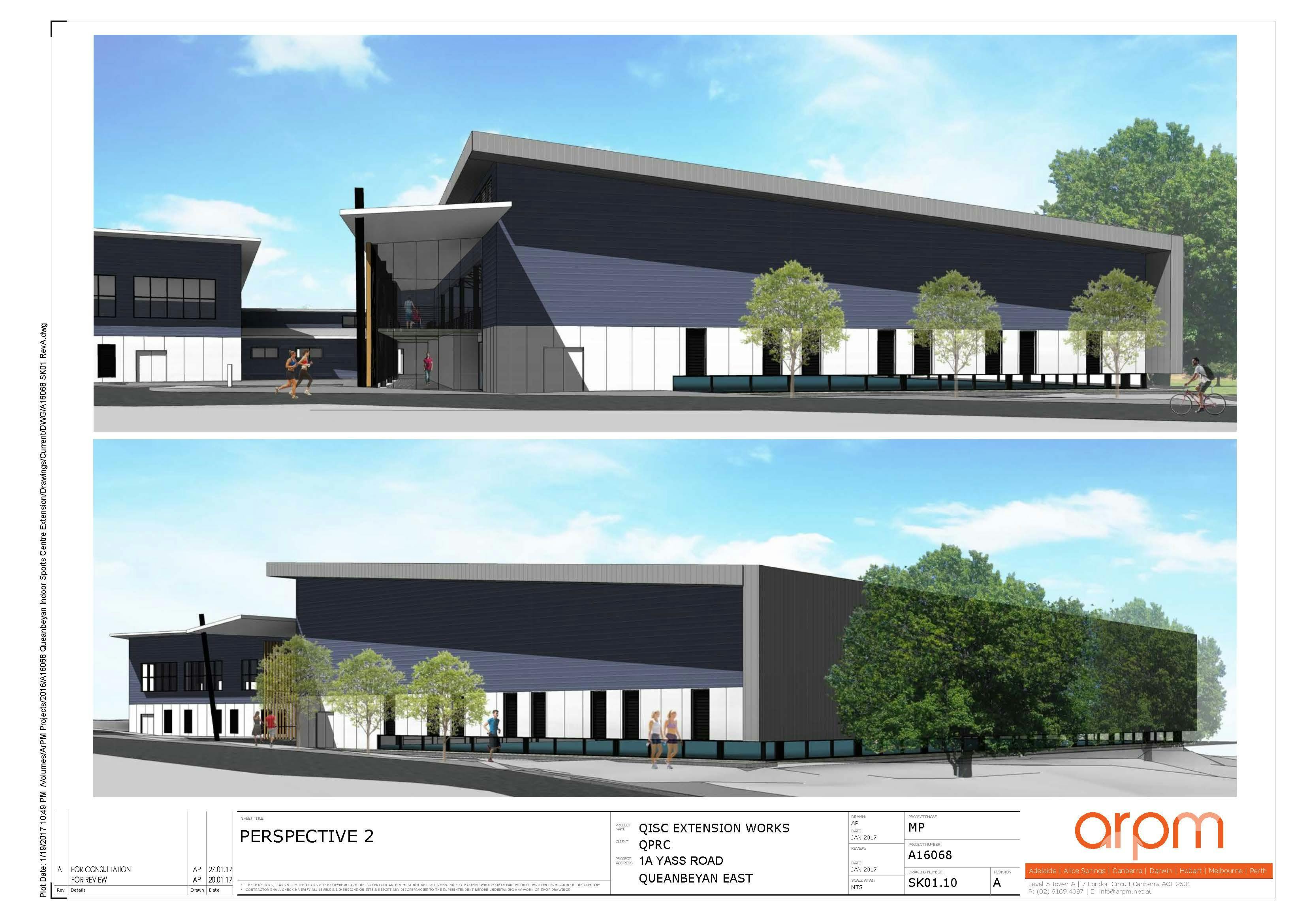  Queanbeyan  Indoor Sports Centre extension concept plans  