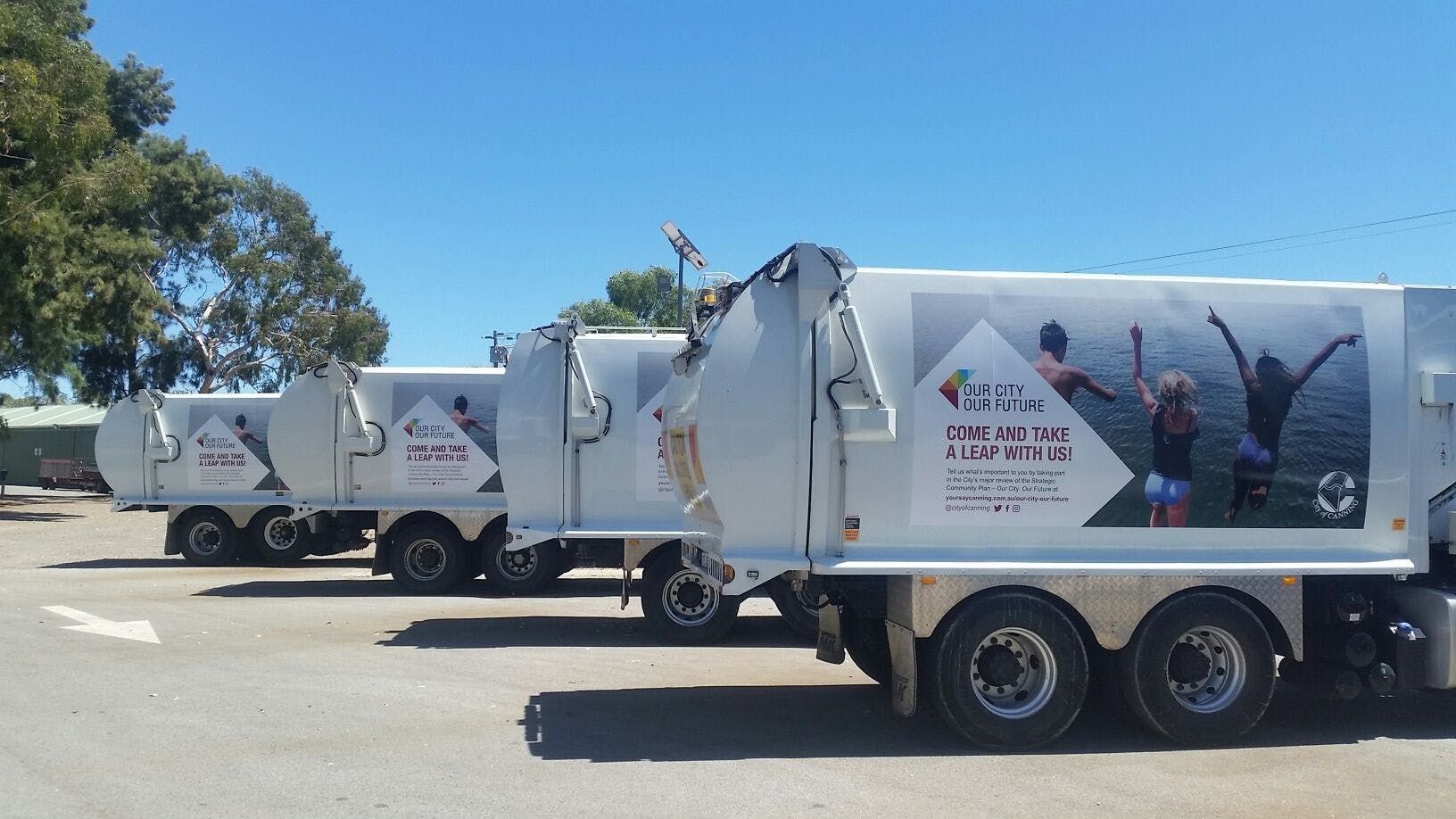 Keep an eye out for the City of Canning Rubbish Trucks with Our City: Our Future in your suburb