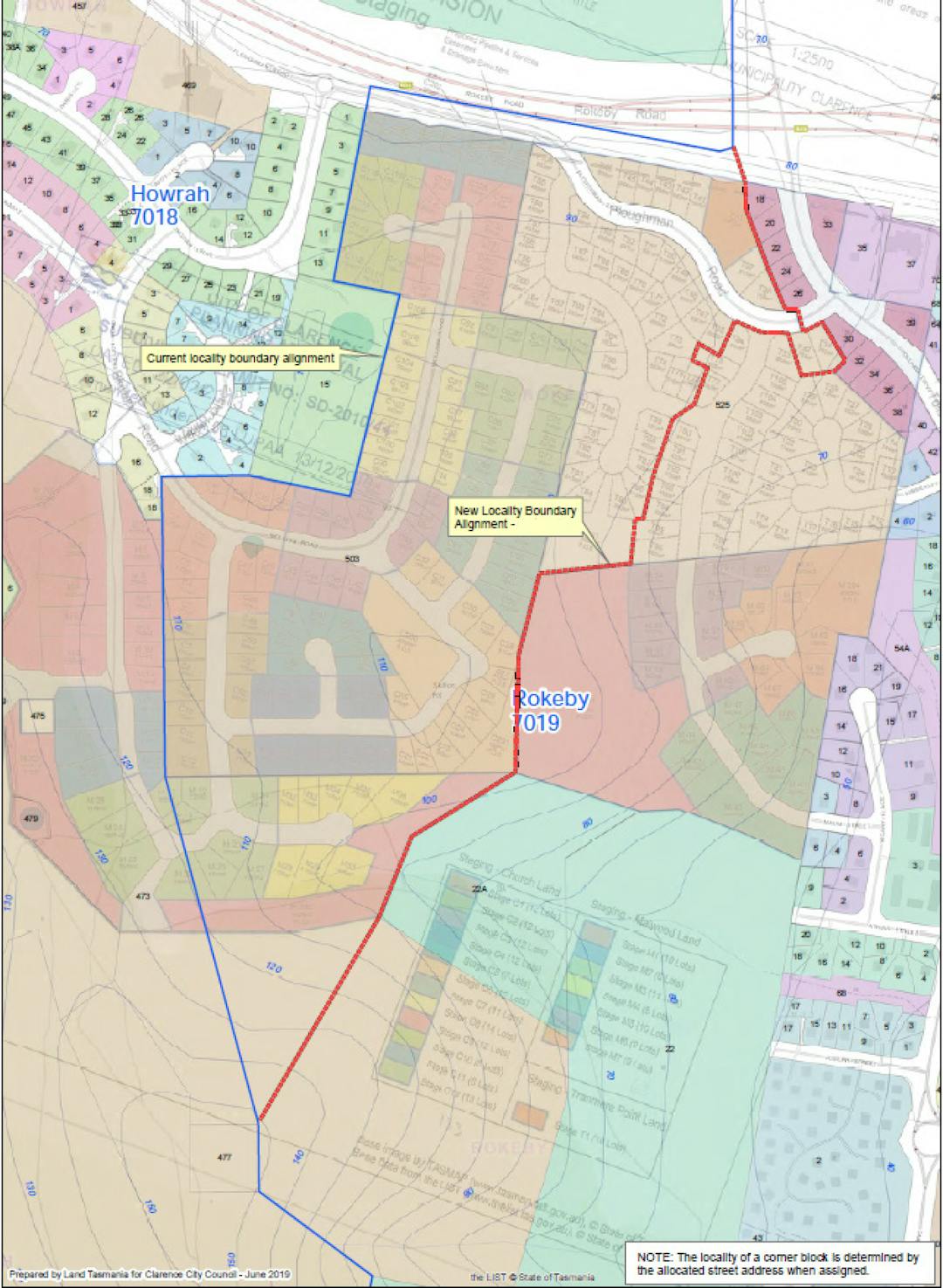 Proposed boundary adjustment for Howrah and Rokeby