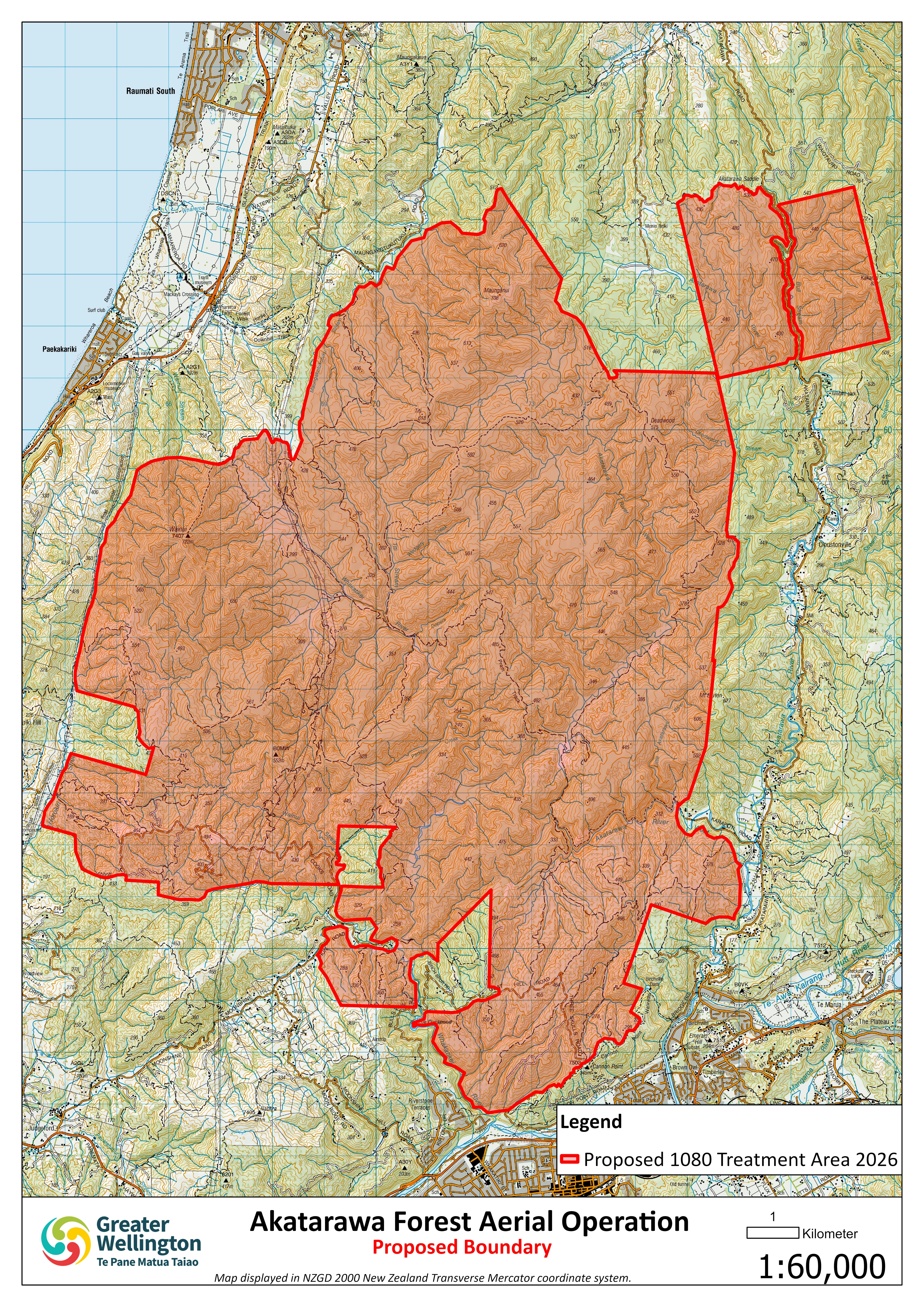 Akatarawa Forest Proposed Possum Control Boundary
