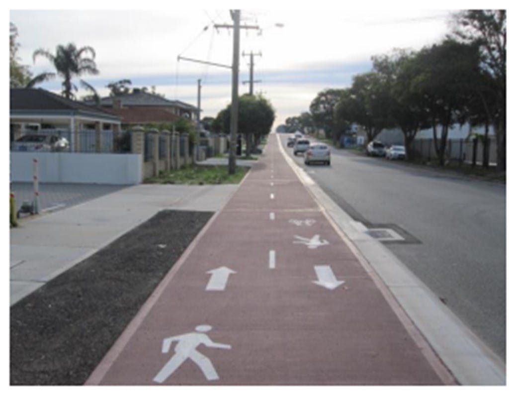 Example of a raised shared path. Some parts of the Drake Street bike path could look like this.jpg