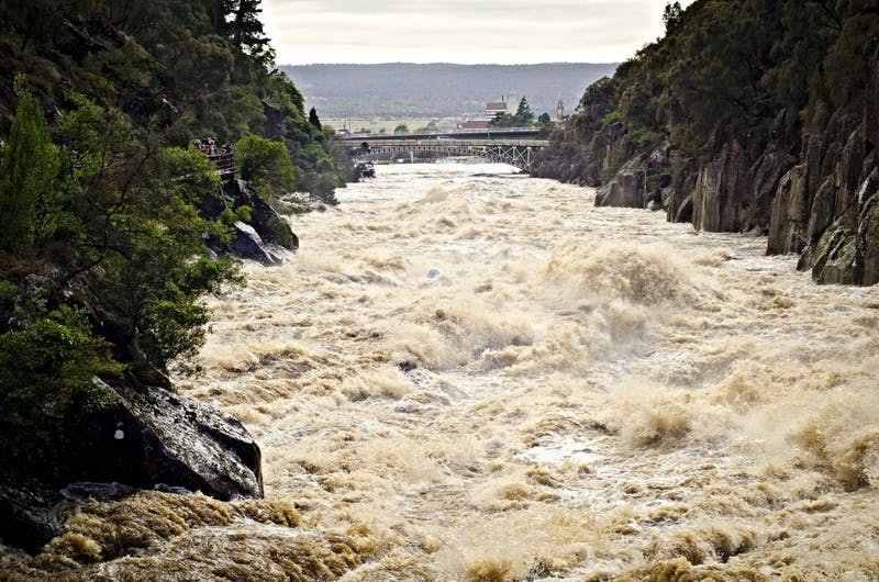 Cataract Gorge during the March 2011 Flood