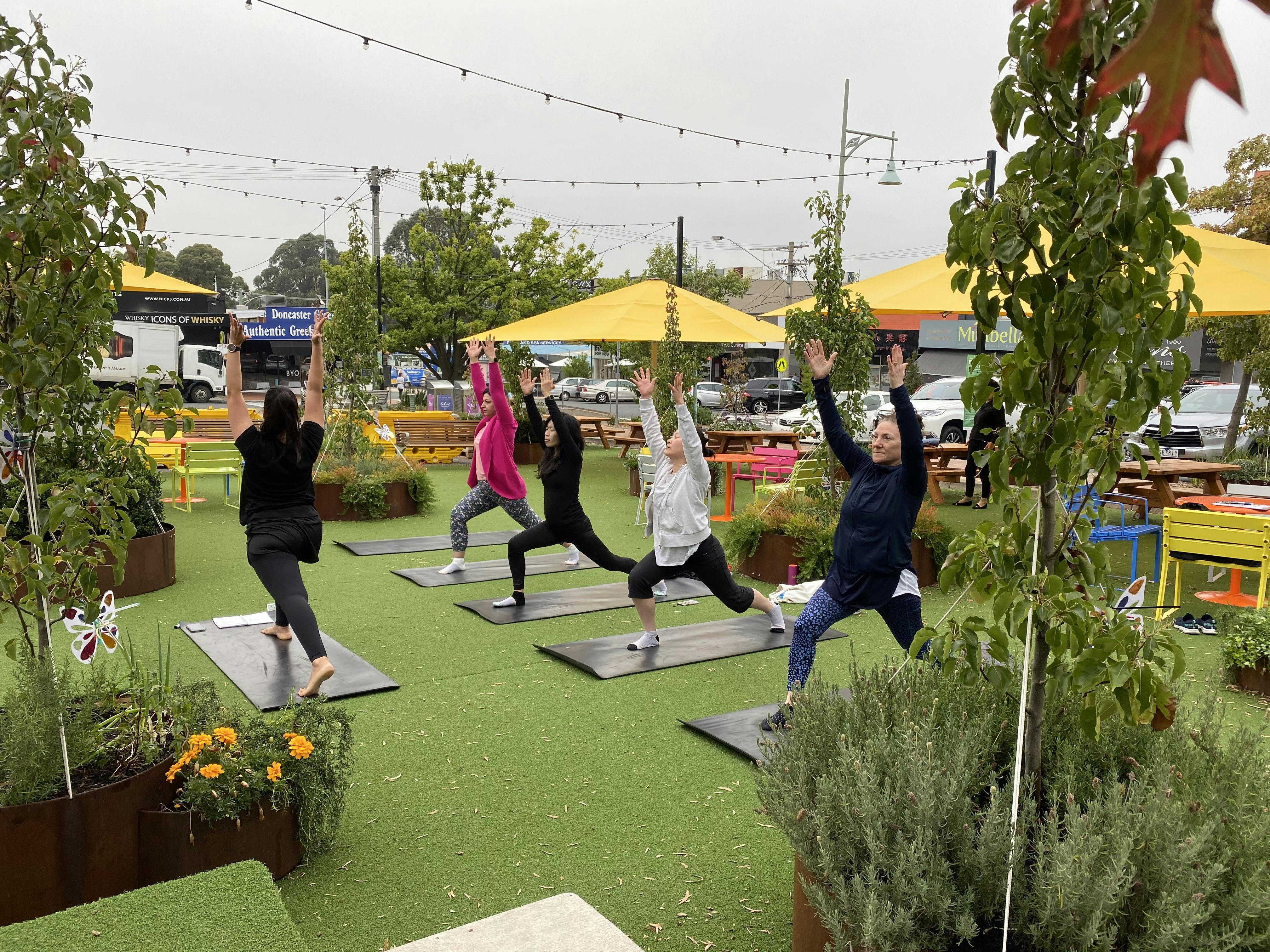 Yoga in the Jackson Court Pop-Up Park