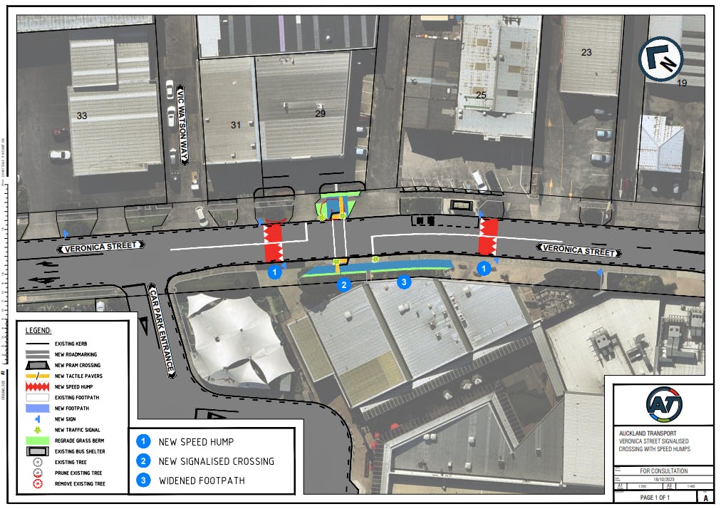 Proposed change to Veronica St New Lynn