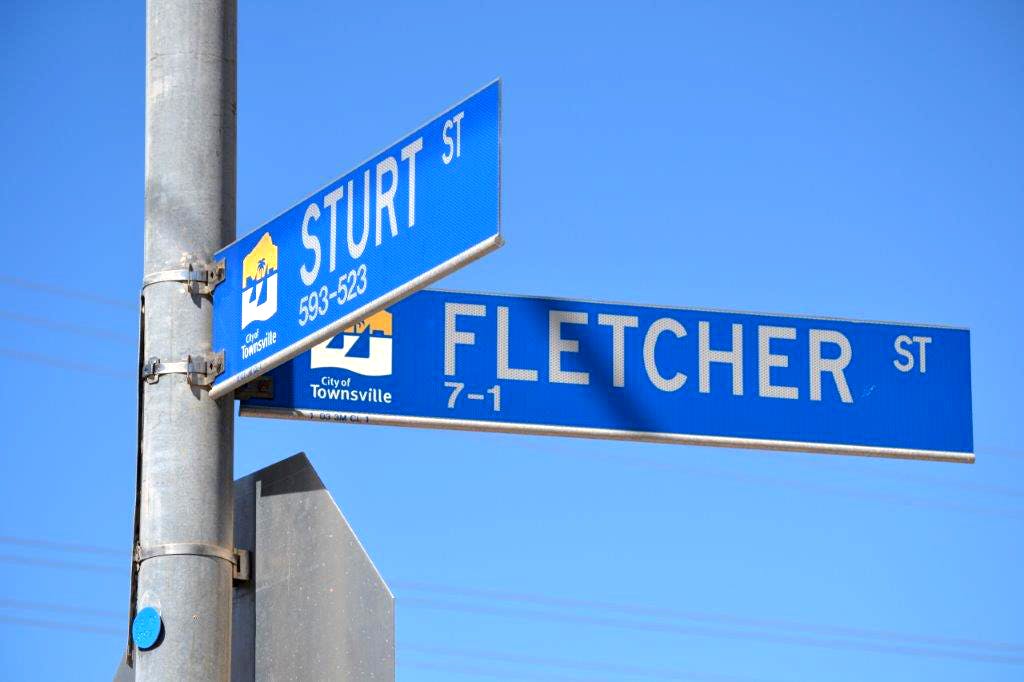 Fletcher and Sturt Street signage