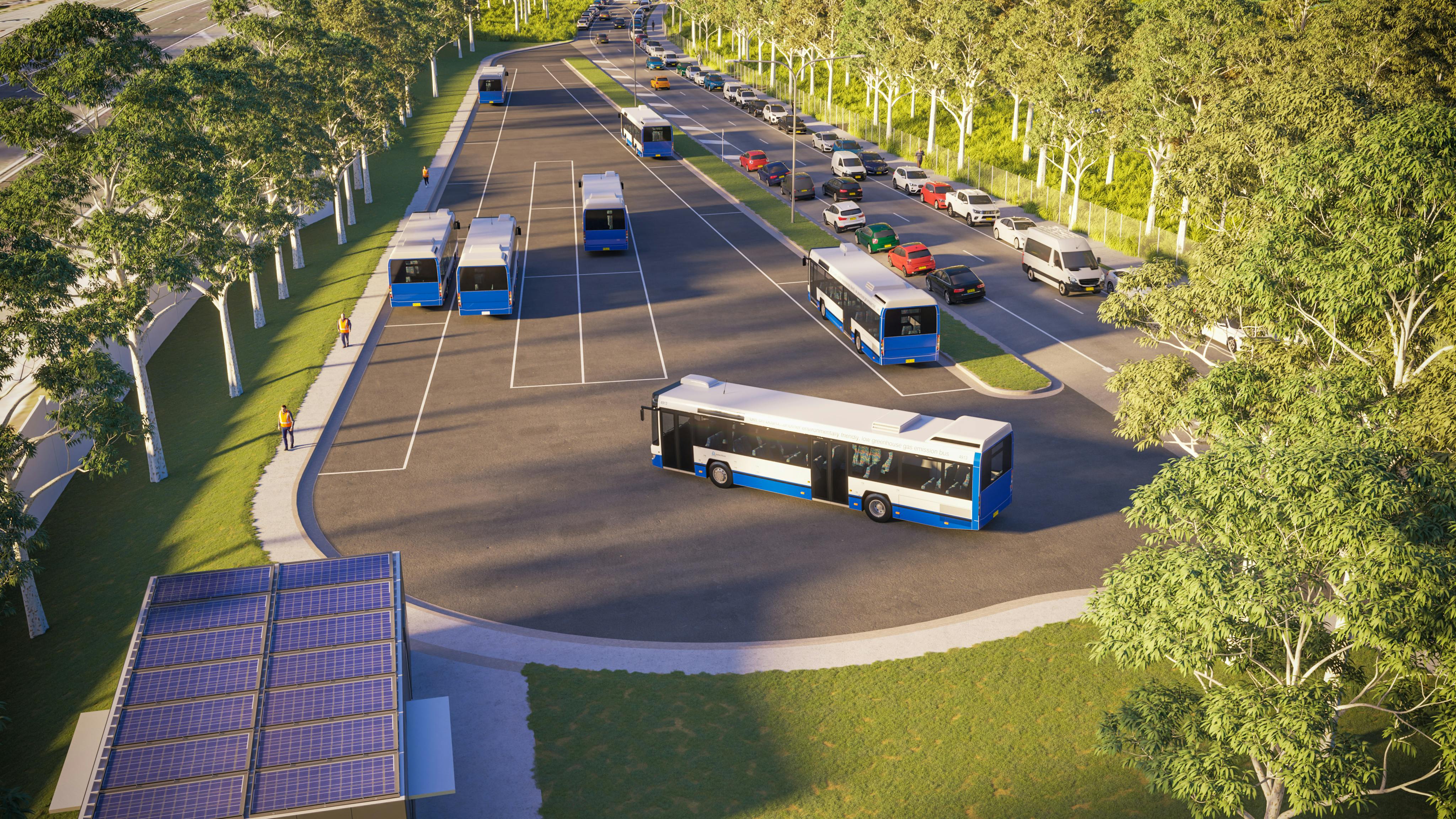 Proposed bus layover on Talavera Road near the corner with Culloden Road