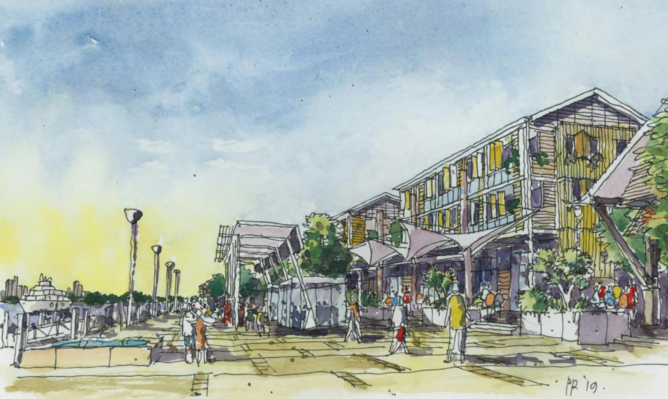 Artist impression of new boardwalk and resort to the south of Sea World.