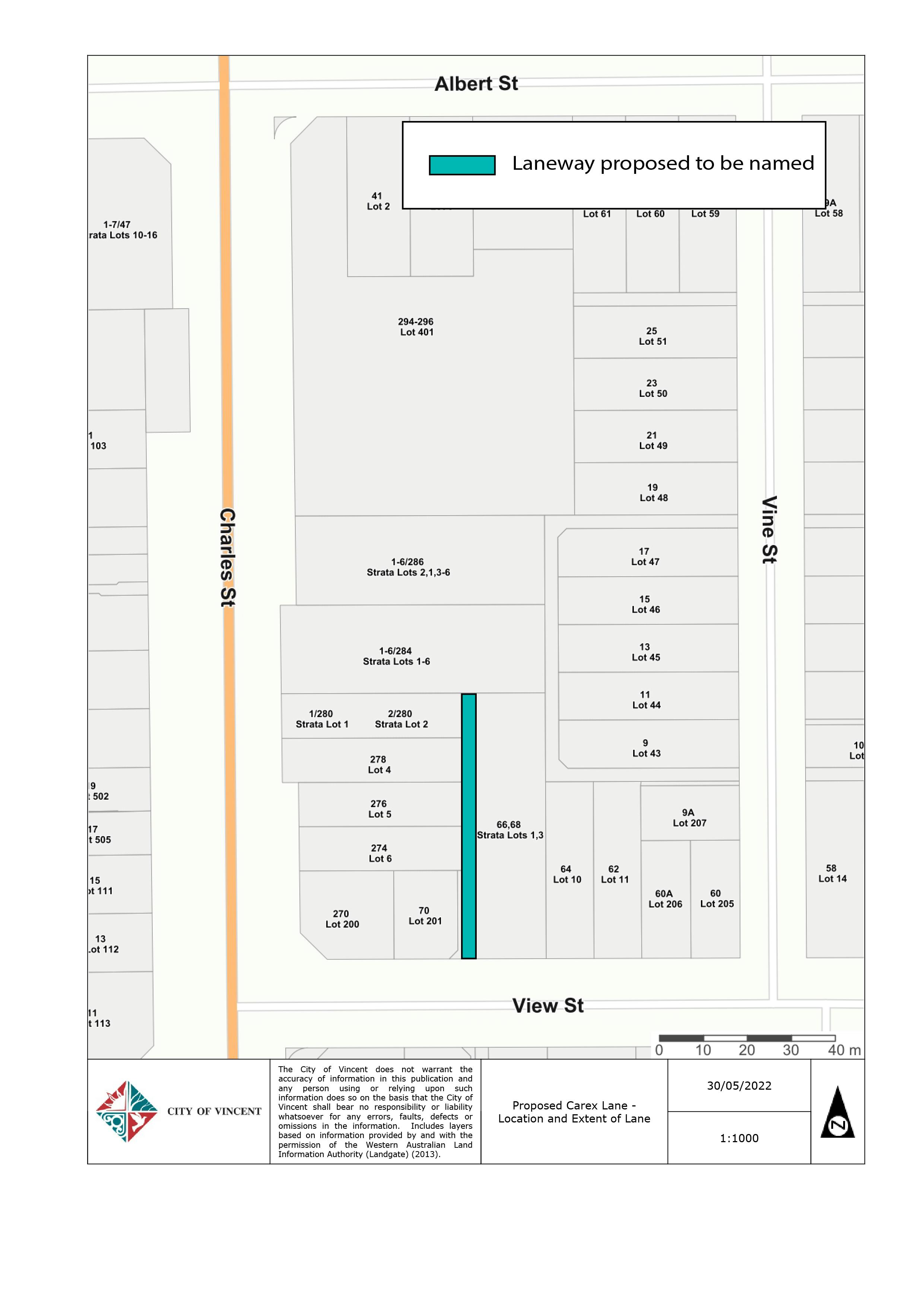 Carex Lane - Location and Extent of Lane.png