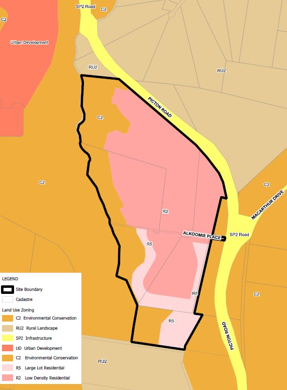 Diagram of Zoning - Alkoomie Place Wilton