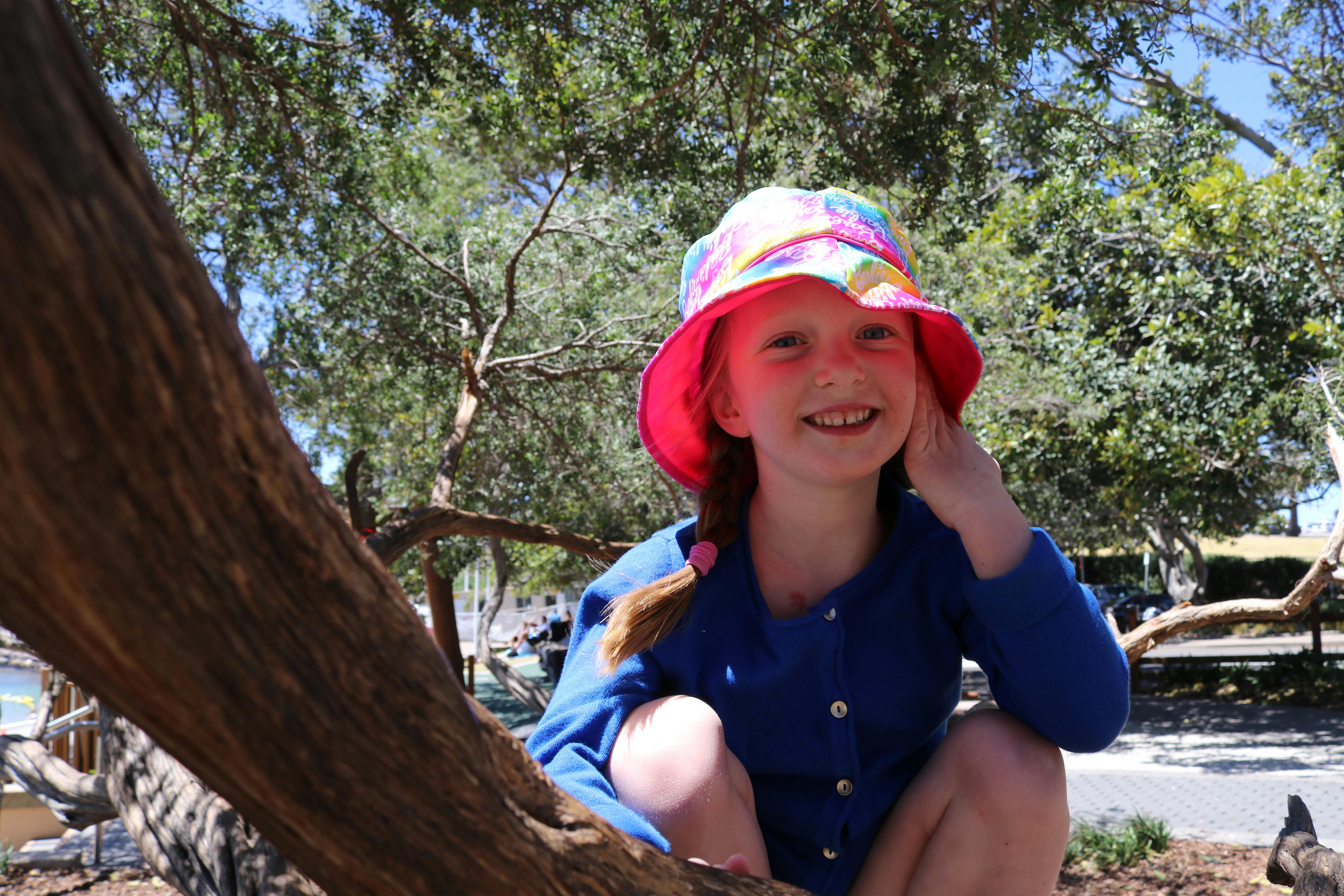Annie playing on the tea trees in 2016 