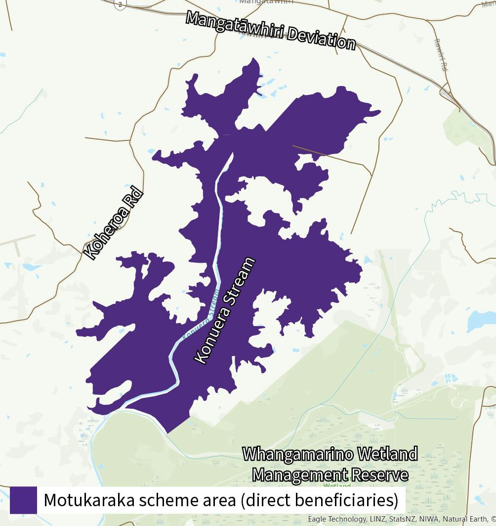 Motukaraka scheme area (direct beneficiaries)