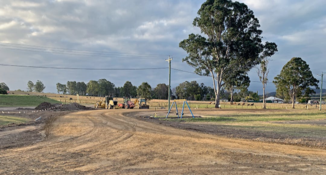 The construction of the road into the Willawarrin Showground area is nearing completion