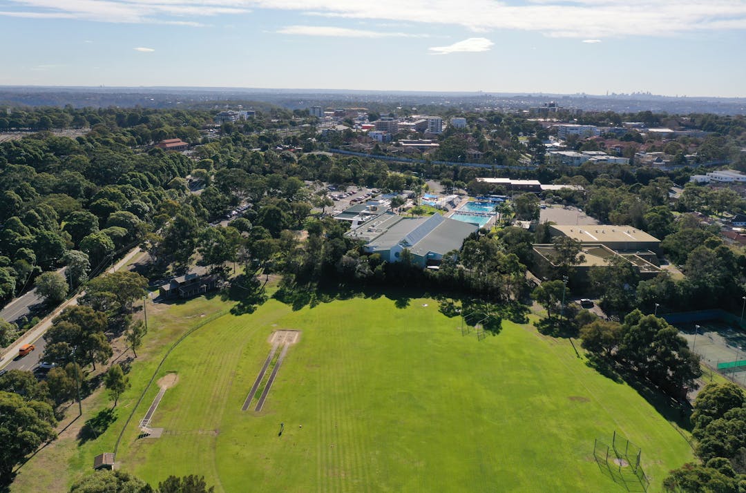 Drone view of Waratah Park