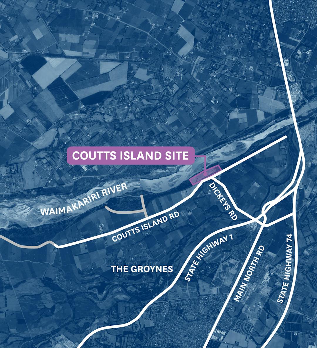 Coutts Island Road site map 