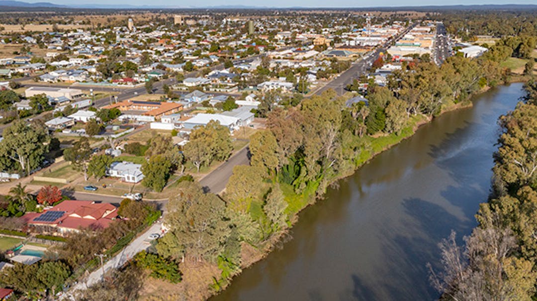 Arial view of Narrabri, New South Wales