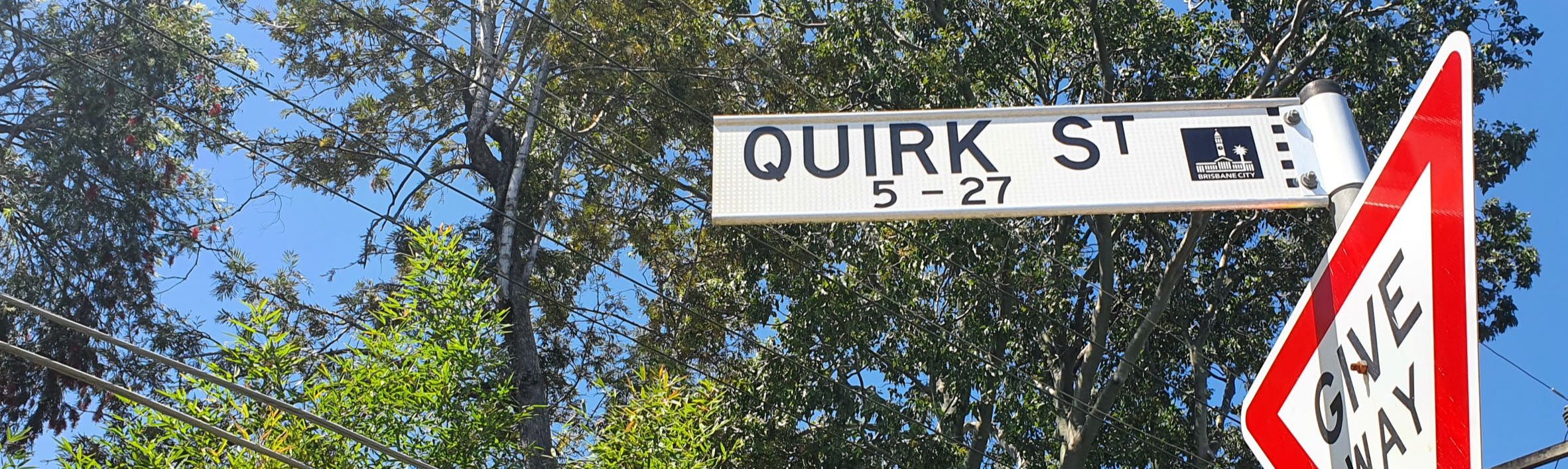 Photo of Quirk Street approaching the Fish Creek crossing.