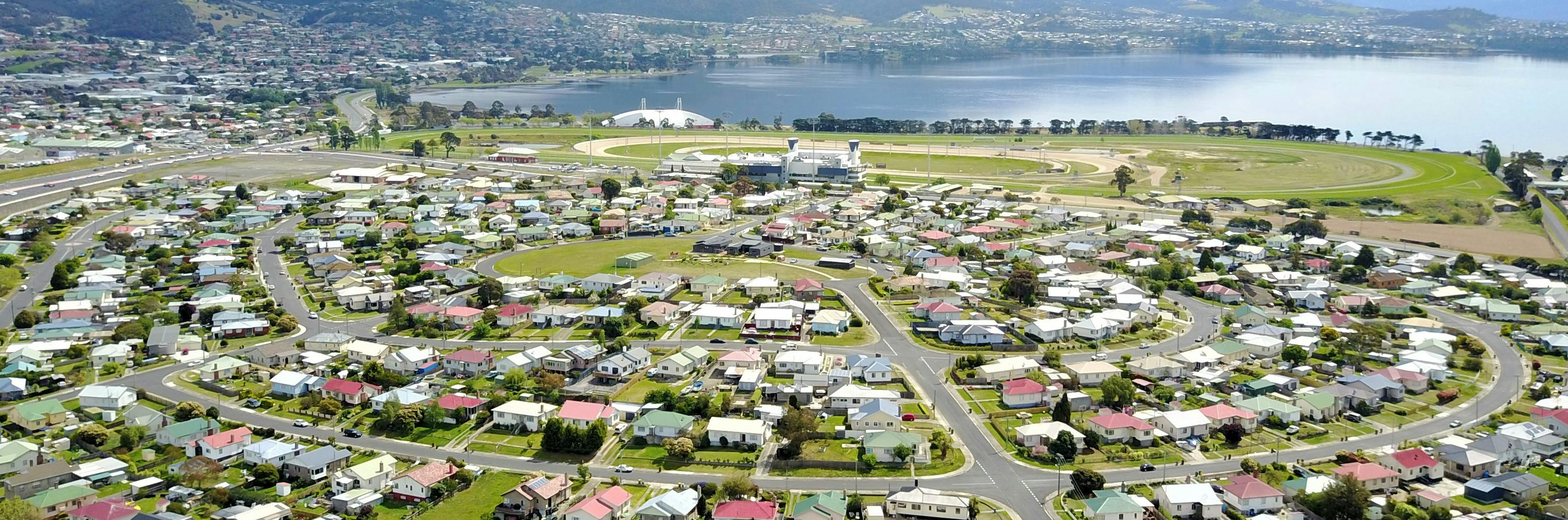 An aerial image of Goodwood showing Renfrew Circle