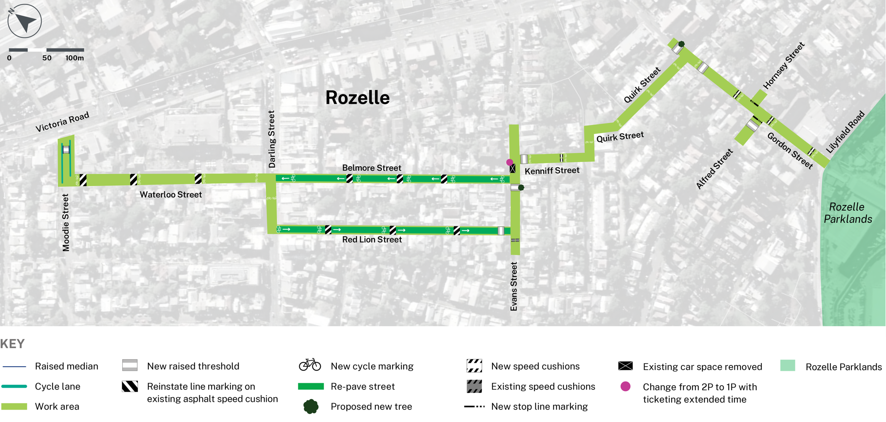Artist impression of the Rozelle Parklands 