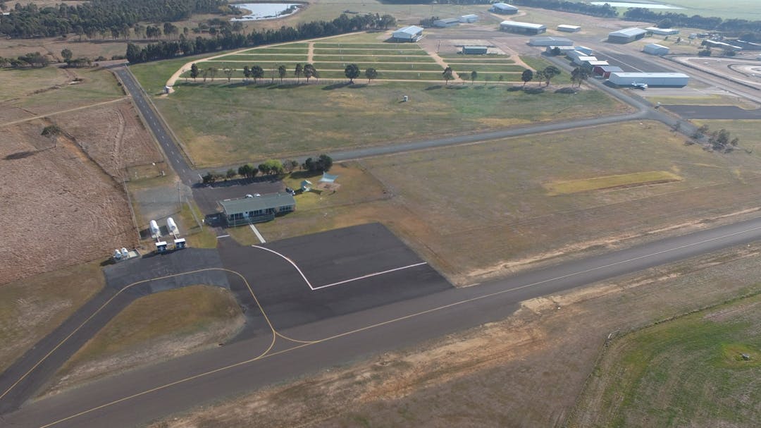 aerial photo of the Bairnsdale Airport