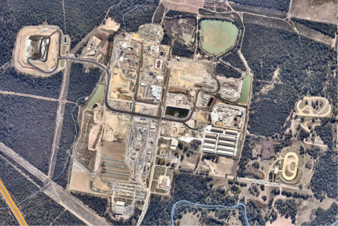 Satellite image of the development site