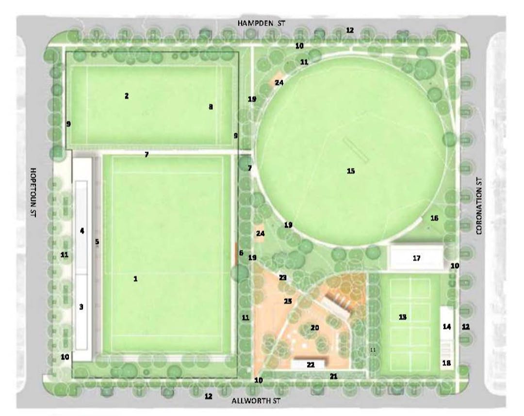 Aerial view of Kurri Kurri Sports Precinct