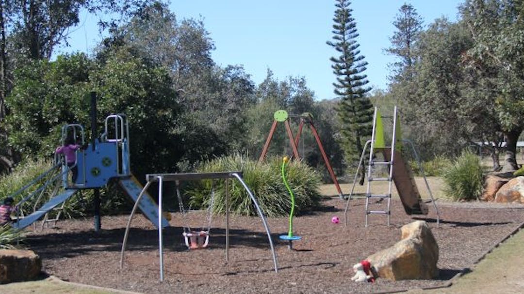 a playground with ageing equipment