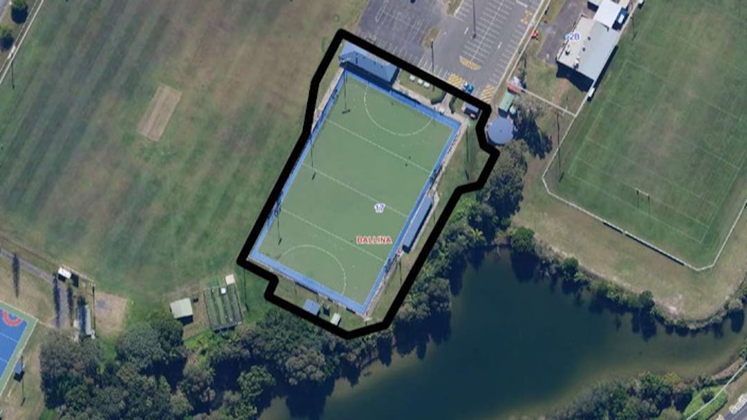 Image showing proposed area to be leased by Ballina Hockey Club