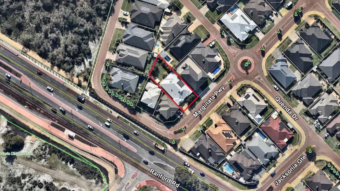 Aerial view of the subject site