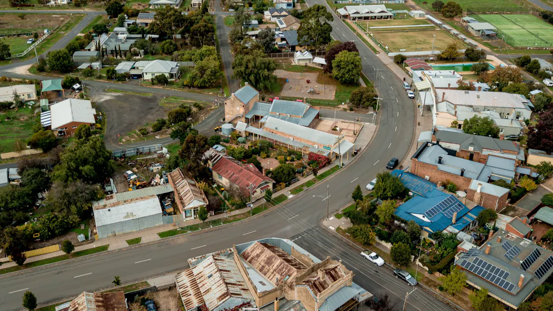 aerial shot of Scandinavia Crescent, Talbot
