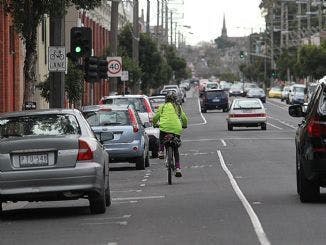 Dedicated carparking and adjacent bicycle lane