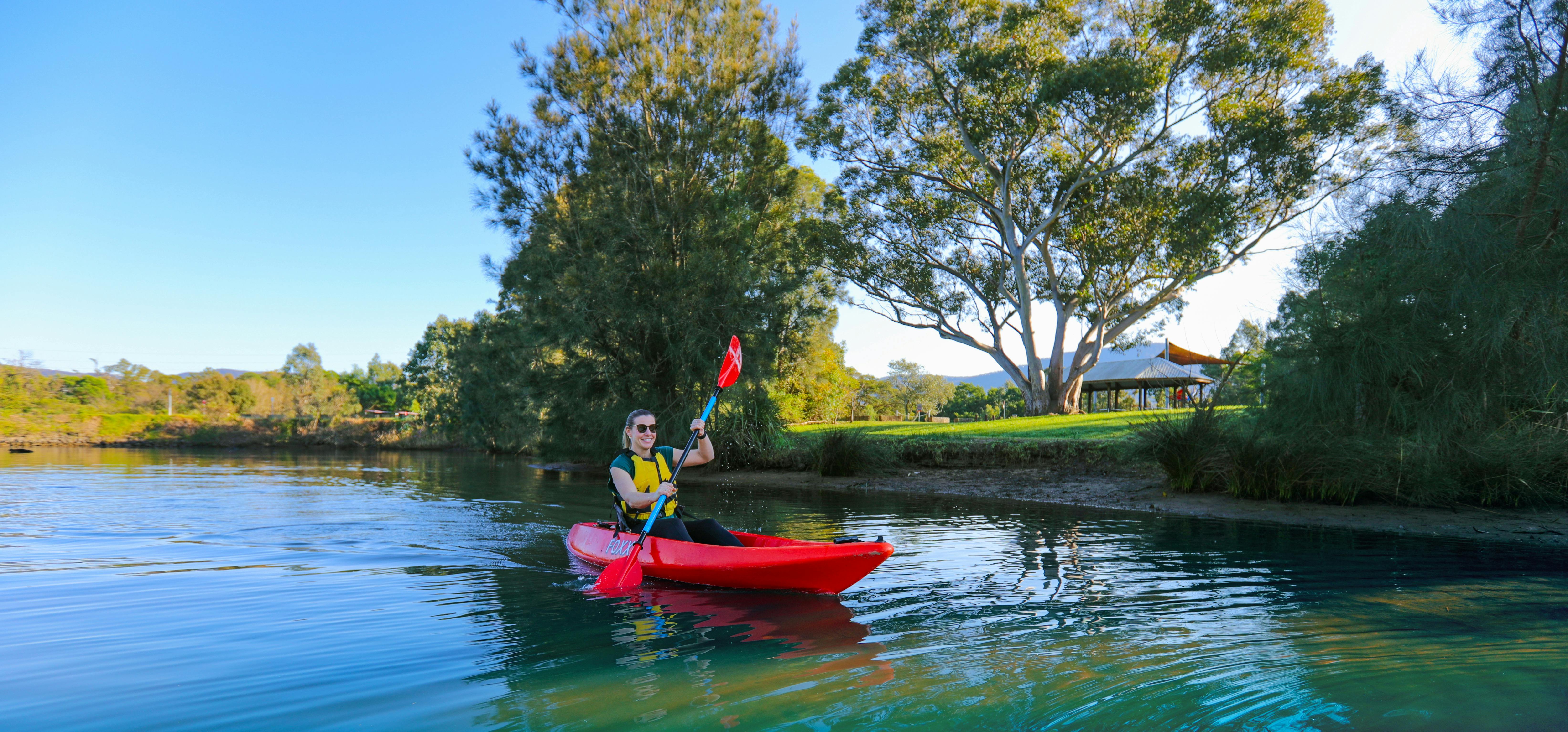 Kayaking along the creek