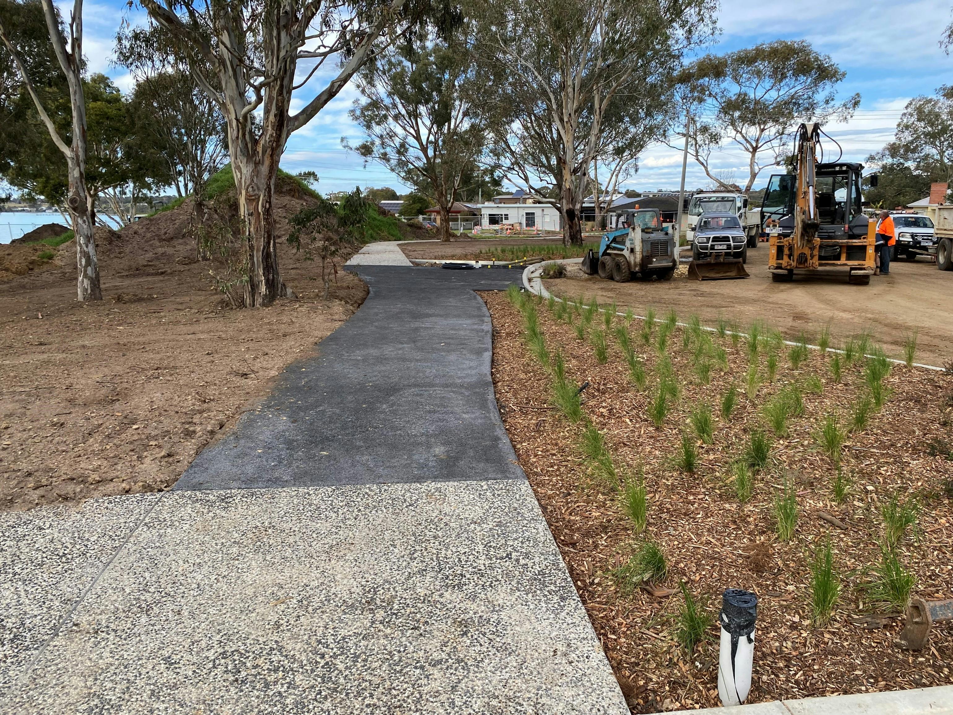 22 June 2023 - photo of permeable concrete footpaths