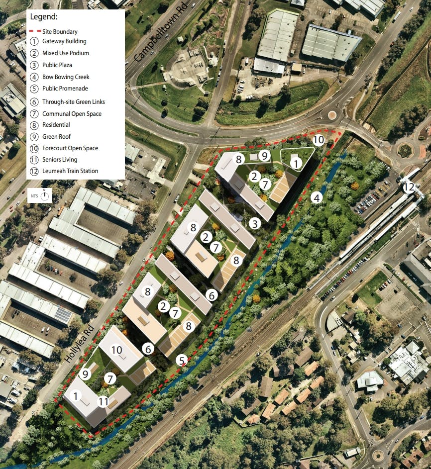 Indicative images of the potential development of the site according to the planning proposal.