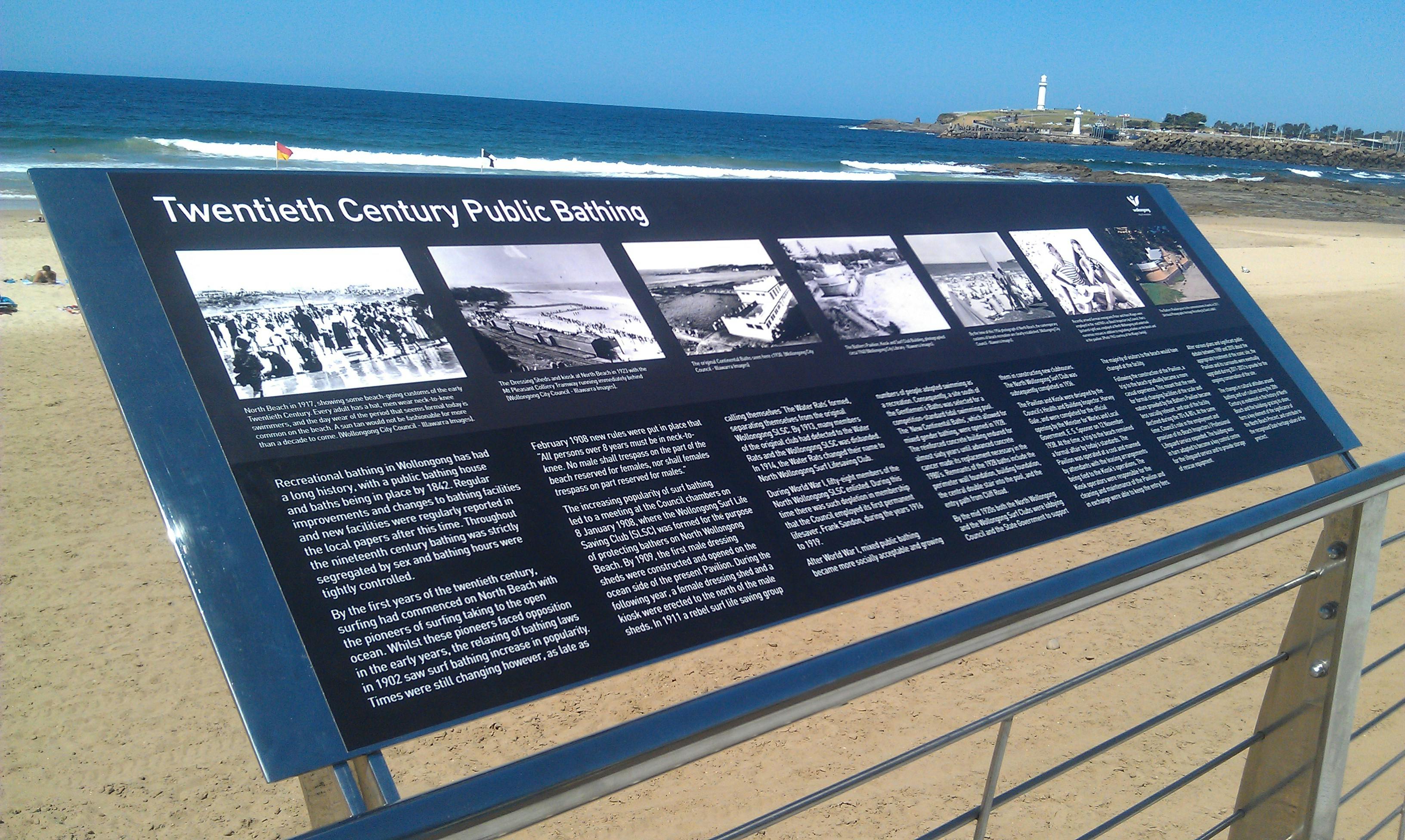 North Beach Bather's Pavilion interpretive signage