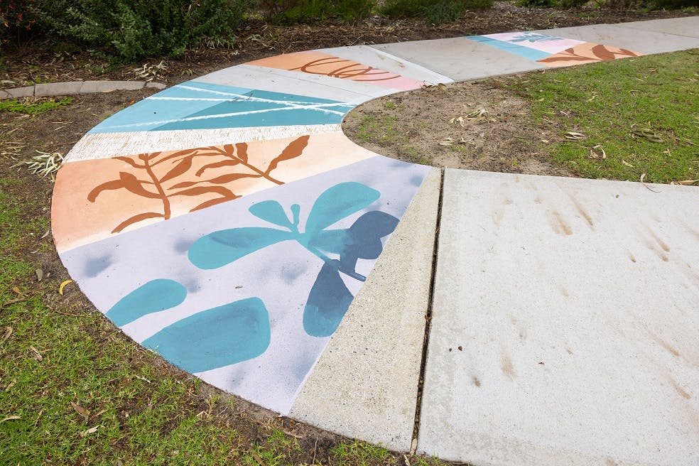 Some of the pathway designs in Moresby Street Reserve